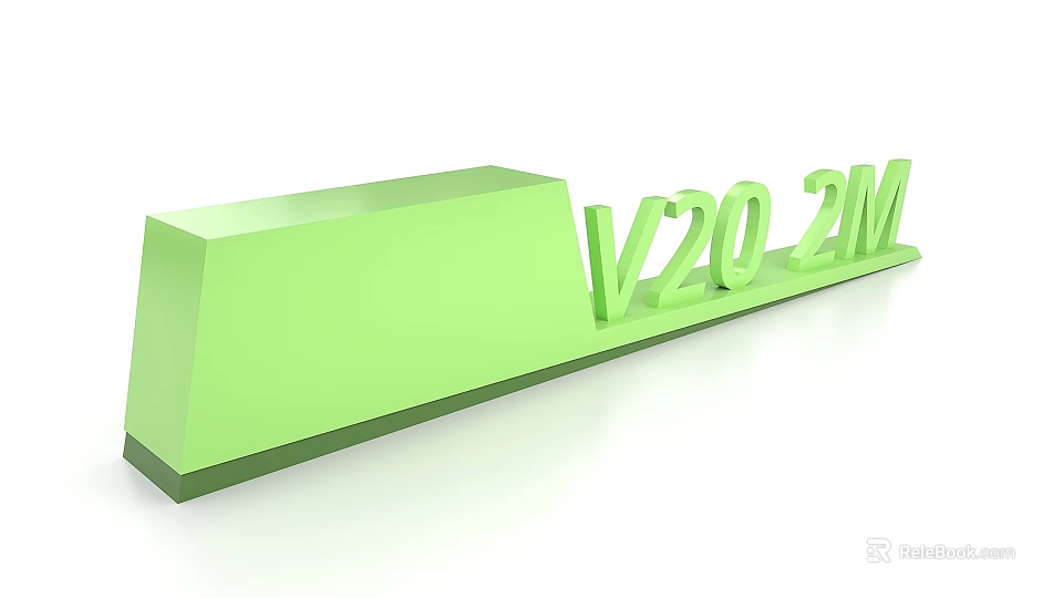 Green V20 2M 3D Model With Smooth Surface And Geometric Design 3d model 
