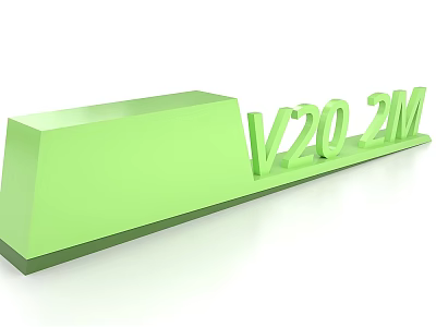 Green V20 2M 3D Model With Smooth Surface And Geometric Design 3d model