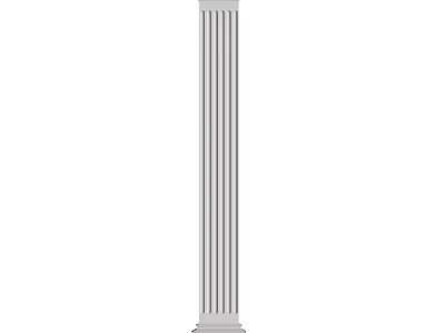 White Fluted Classical Column Architectural Component With Decorative Base And Top 3d model