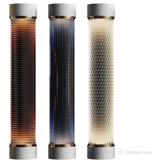 Modern Three Different Colors Long Strip Textured Wall Lights For Home Interior 3d model 