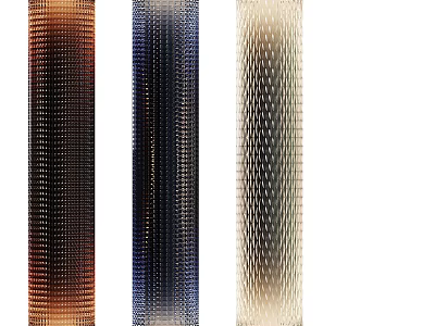 Modern Three Different Colors Long Strip Textured Wall Lights For Home Interior 3d model