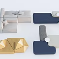 Modern Modular Sofa Set With Interchangeable Modules And Multi Colored Upholstery 3d model