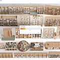 Various Style Wooden Bookcases With Multiple Shelves For Home Library Display Arrangement