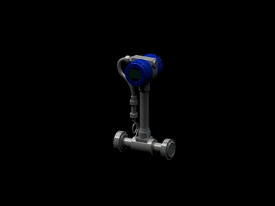 Industrial Equipment With Blue Digital Display And Stainless Steel Pipeline Structure 3d model