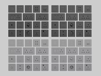 Modern switch socket 3d model