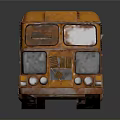 Vintage Orange Toy Bus Model With Rustic Exterior And Classic Design Details