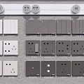 Switch socket combination mobile track socket 3d model