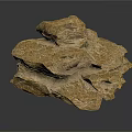 Natural Wooden Stone Material with Rough Yellowish Brown Texture in Stacked Form