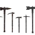 European-style Hoe Tool Combination Hammer Warhammer Weapon 3d model