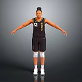Man In Black Lakers Basketball Jersey Number 12 With Arms Outstretched White Socks And Sneakers