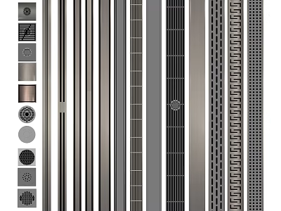 Bathroom Accessories Including Metal Floor Drains And Drain Grates With Various Designs 3d model