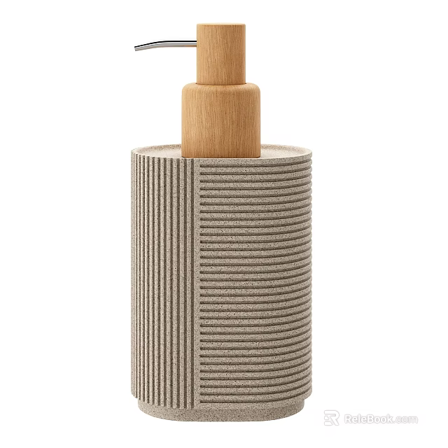 Modern Decorative Ornament Set With Ribbed Texture And Wooden Top Accent 3d model 