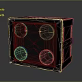 Black Computer Cooling Fan Module with Four Circular Ports and Red Accents