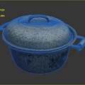 Vintage Metal Cooking Pot With Lid And Handles For Kitchen Use
