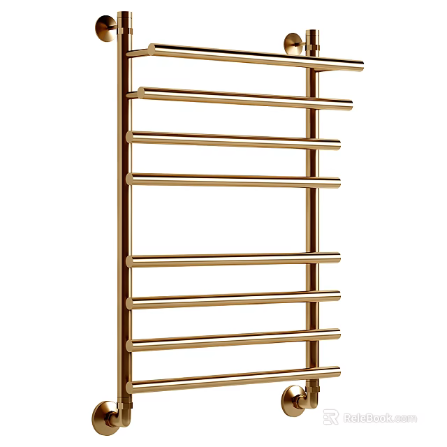 Gold Metal Bathroom Cabinet Rack With Multi Layer Design For Modern Bathroom Storage 3d model 