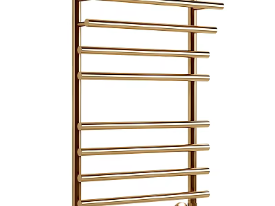 Gold Metal Bathroom Cabinet Rack With Multi Layer Design For Modern Bathroom Storage 3d model