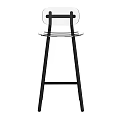 Modern Transparent Bar Stools With Black Metal Legs And Clear Seat Design