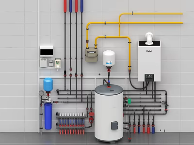 Modern Kitchen Appliances In Open Concept Design With Island Counter 3d model