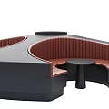 Stylish Modern Public Seating With Circular Multifunctional Sections In Various Color Tones 3d model