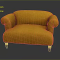Comfortable Yellow Fabric Single Sofa With Stylish Armrests And Black Legs