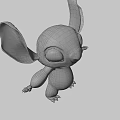 Cute Blue Animated Game Movie Character Stitch With Big Ears Standing