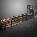 Industrial Mechanical Structure With Platform Railings Metal Frames And Gear Components