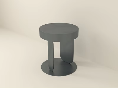 Modern Round Top Side Table With Sleek Design And Unique Geometric Legs 3d model
