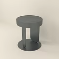 Modern Round Top Side Table With Sleek Design And Unique Geometric Legs 3d model