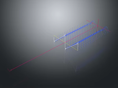 3D Structural Framework Model With Red Blue Yellow Lines And Geometric Nodes 3d model