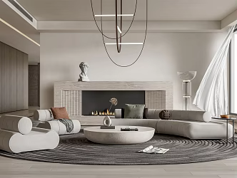 modern living room 3d model