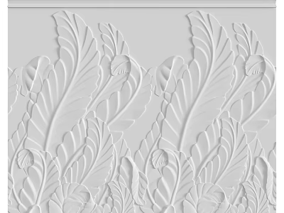 Intricate Detailed Leaf Plant Carved Relief Pattern Decorative Component 3d model