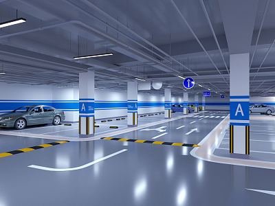 underground garage modern garage 3d model