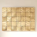 Modern Decorative Wall Panel With Golden Wave Pattern Square Tiles Design 3d model