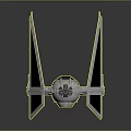 Highly Detailed TIE Fighter Scale Model With Triangular Wings And Collectible Features