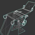Sturdy Metal Massage Bed With Adjustable Frame And Rolling Wheels Design