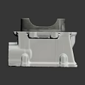 Aluminum Mechanical Engine Part With Curved Section Machined Surface And Holes