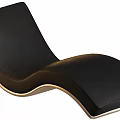 Stylish Modern Lounge Chairs with Curved Design Black and White Leather Upholstery and Wooden Frame
