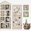 Wall Decor Featuring Pinboard With Notes Photos And Animal Prints For Home
