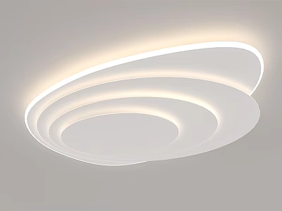 Modern Minimalist Ceiling Light with Circular Layered Design and Soft Illumination 3d model