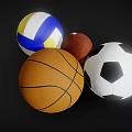 Different Types of Sports Equipment Balls Including Soccer Basketball Football and Volleyball