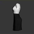 Fashionable Women's Casual Outfit White T-shirt Paired With Black Suspender Skirt