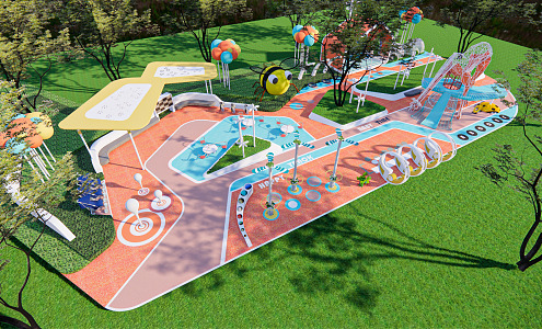 Children's area Modern children's play area 3d model