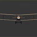 Light Wooden Biplane Passenger Airplane With Propeller Fuselage Windows And Reflection On Gray Background