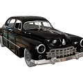 Vintage Black Classic Car With Chrome Grille And Retro Headlights Design