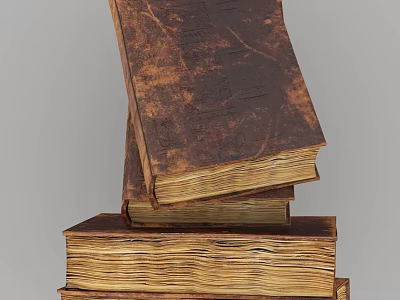 Elegant Vintage Stacked Books Decorative Ornament Set For Home 3d model