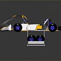 Futuristic Racing Car With Driver In Transparent Cockpit Blue Wheels And Solar Panel