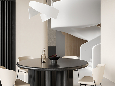 Modern Restaurant Dining Table and Chair Combination Table Ornaments 3d model