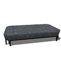 Modern Gray Tufted Upholstered Ottoman With Dark Wooden Legs For Living Room