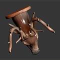 Modern Deer Sika Deer Elk Antler 3d model