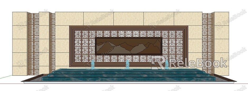 New Chinese style landscape wall model